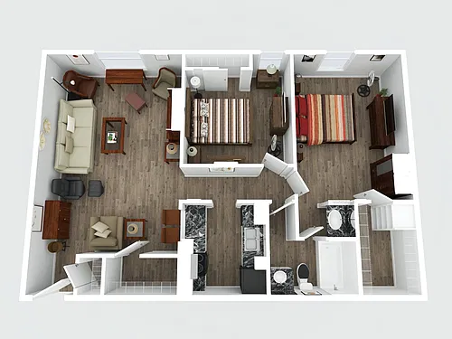 Floor plan 2bd/1ba Plus + W/D
