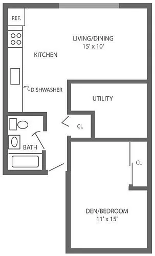 Floor plan Studio | 1 Bath