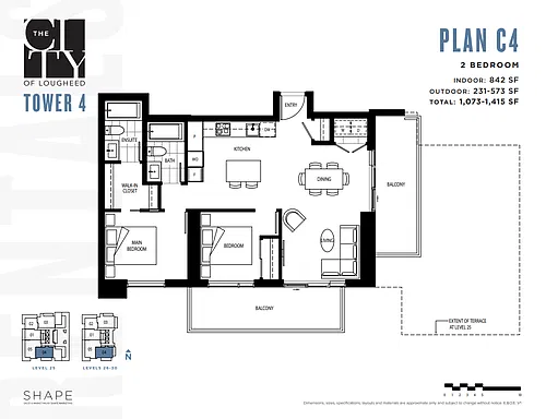 Floor plan Plan C4 - Two Bedroom