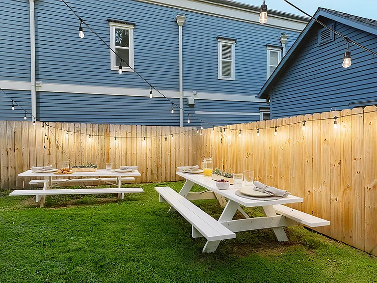 fenced in backyard