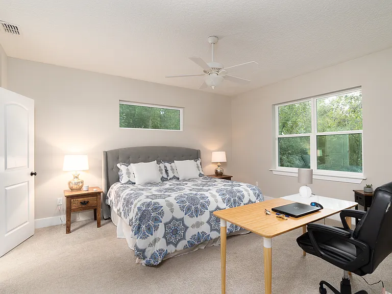The perfect blend of productivity and relaxation. Enjoy a quiet, sunlit workspace right in the comfort of your own bedroom suite