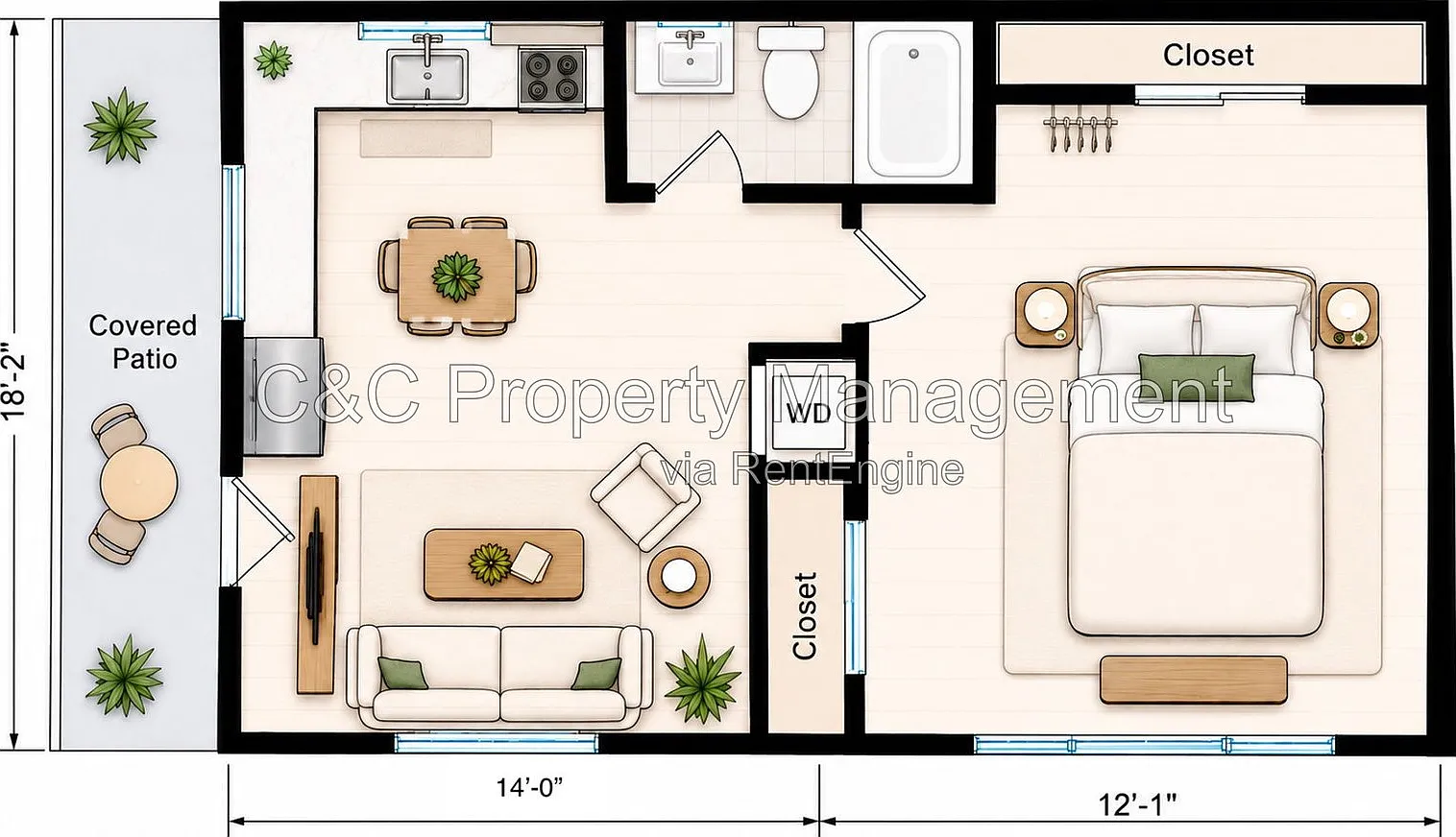 1 bed, 1.0 bath, 450 sqft, $2,595 — Photo 1