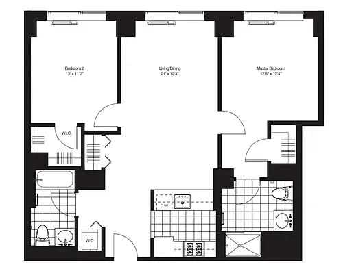 Floor plan 2 br - 2ba