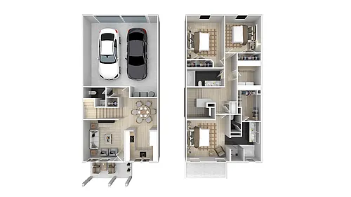 Floor plan 3 Bedrooms "B"