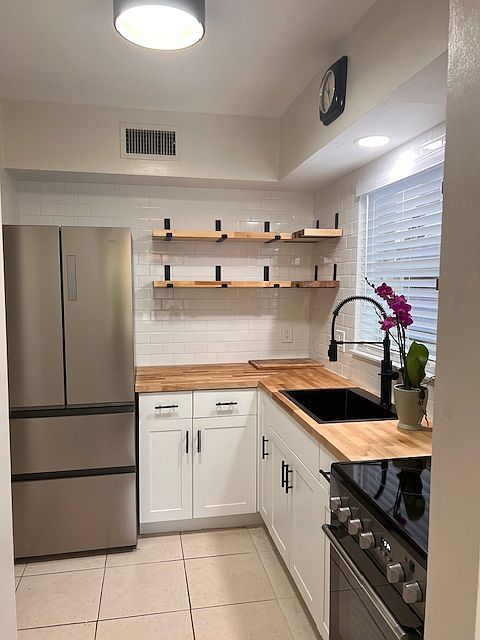 Kitchen with new appliances.