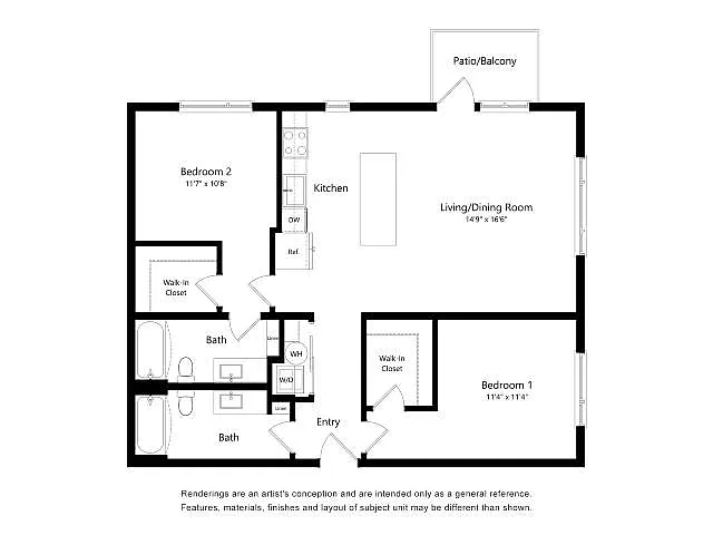 Floor plan Revel by Alta 2B-E