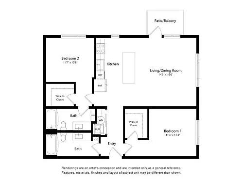 Floor plan Revel by Alta 2B-E