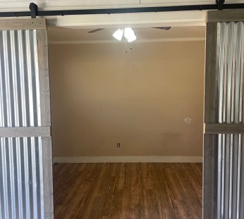 Sliding barn doors to the office