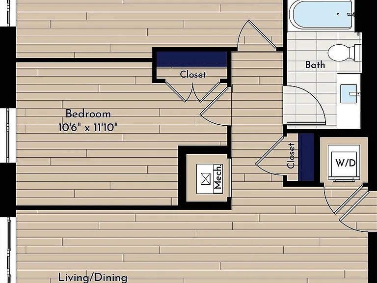 A 2BR-E1 Two Bedroom Floor Plan A 2BR-E1 Two Bedroom Floor Plan
