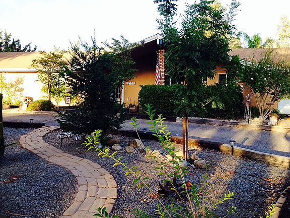 Paved walkway from street