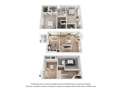 Floor plan Tanglewood 2BD Townhome
