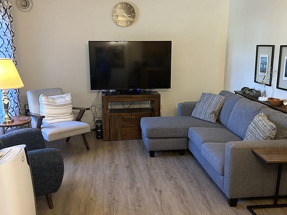 Living room with new floors