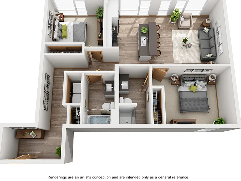 2 Bed C4 floor plan Forge West Seattle