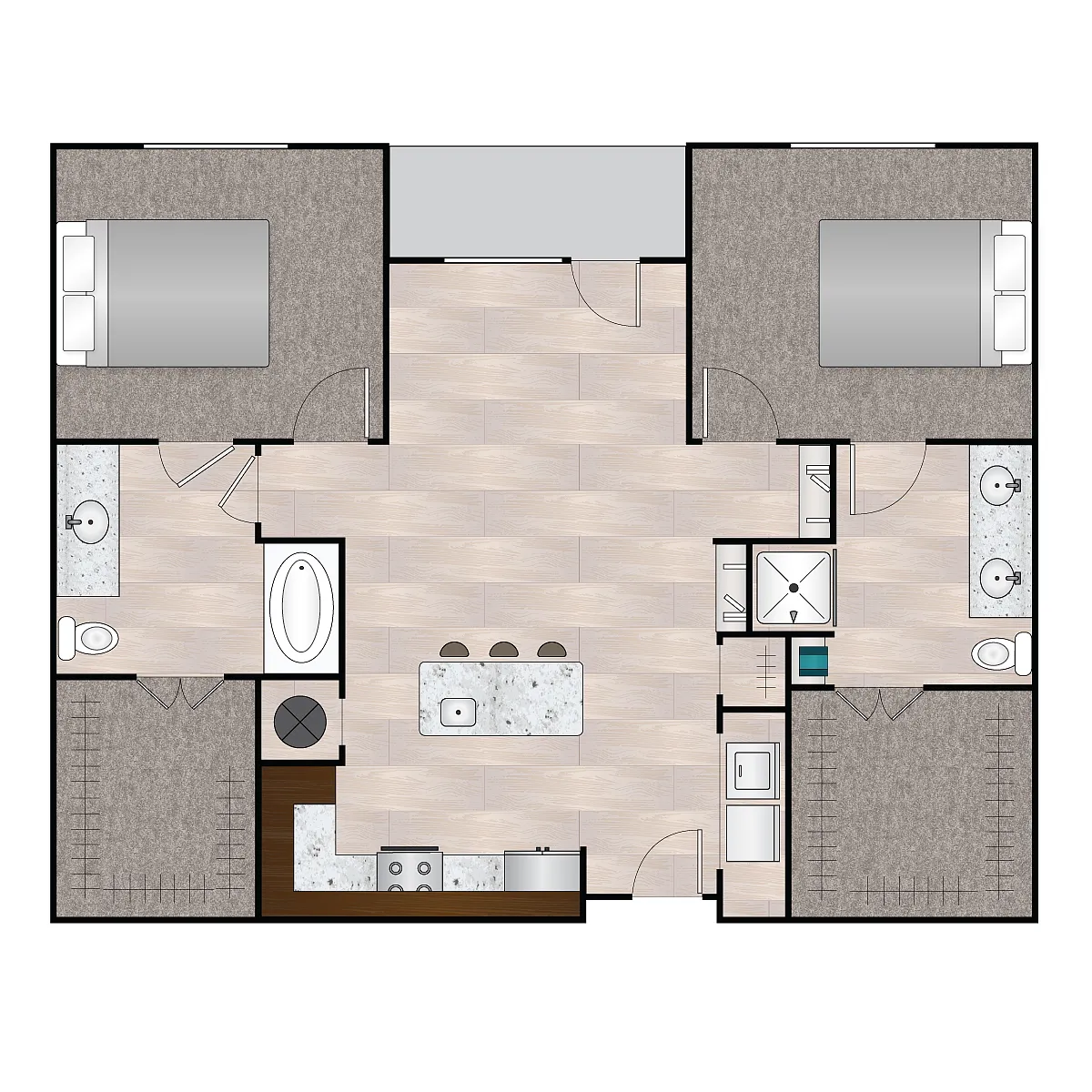 Floor plan B Due 1013 sqft - 1116 sqft