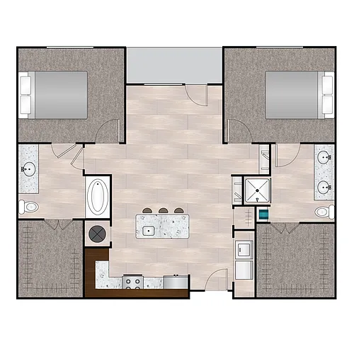 Floor plan B Due 1013 sqft - 1116 sqft