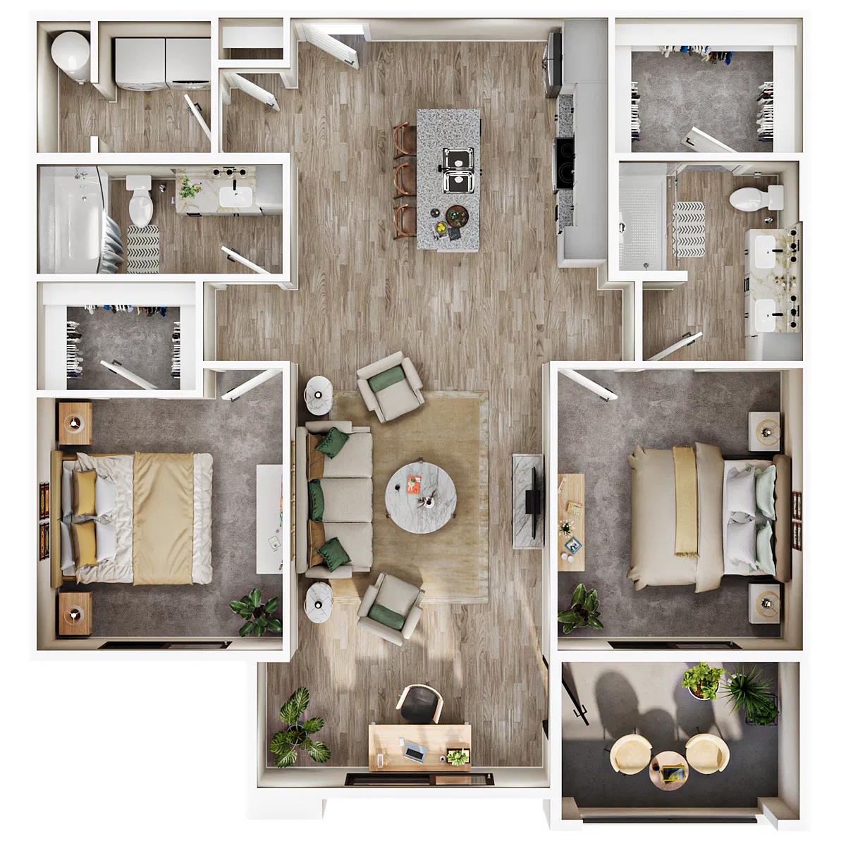 Floor plan 2 Bed/2 Bath