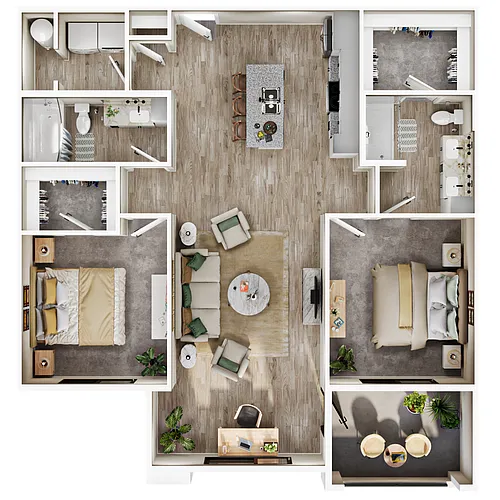 Floor plan 2 Bed/2 Bath