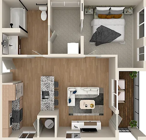 The Patent 1C ADA - 1br, 1ba Floorplan The Patent 1C ADA - 1br, 1ba Floorplan