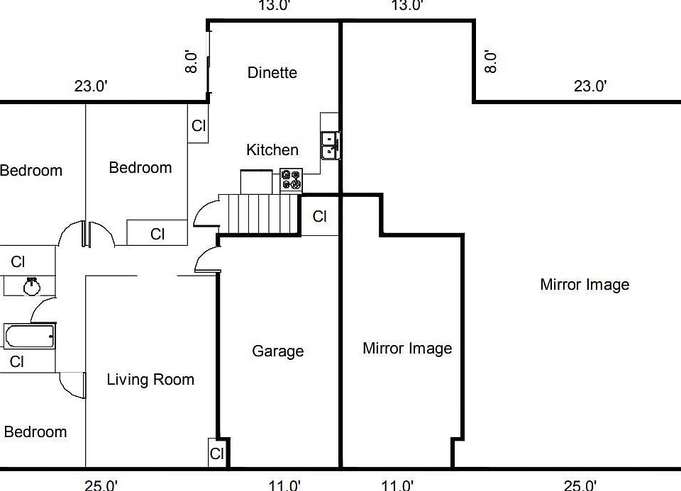 1200 sqft duplex.
2 BR + Office. 1 full bath.
Full basement.