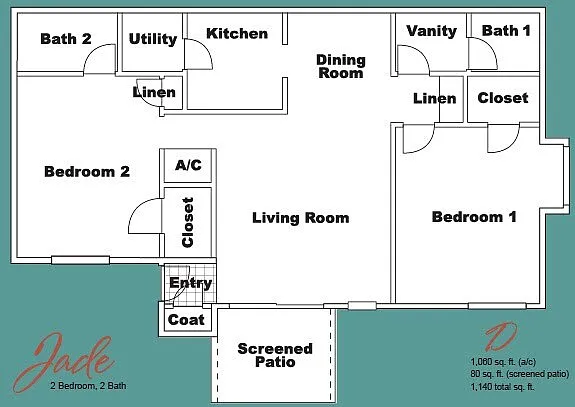 Floor plan Two Bedrooms | Two Baths