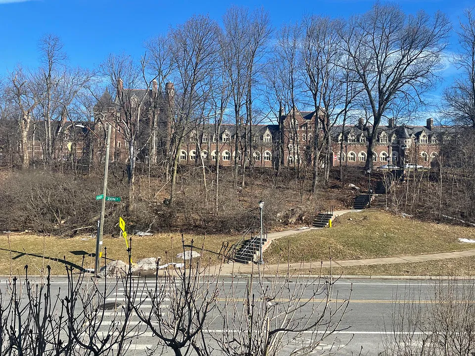 Trinity College Campus across the street