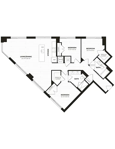 Floor plan 3 Bed/2 Bath-U06-5