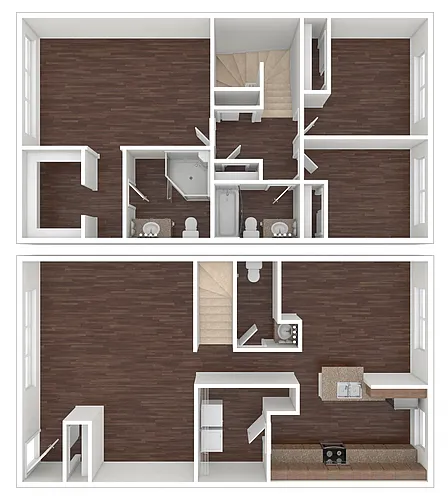 Floor plan Three Bed Two Bath