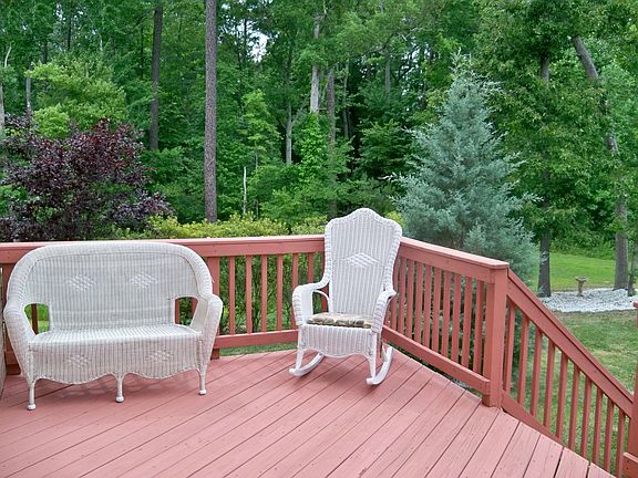 from deck with view of woods