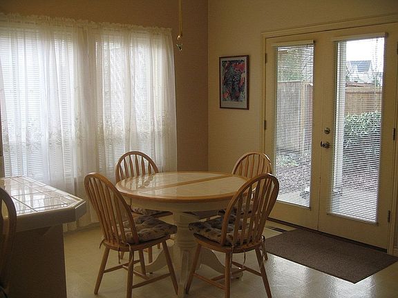 Breakfast Nook with French Doors to Covered Patio