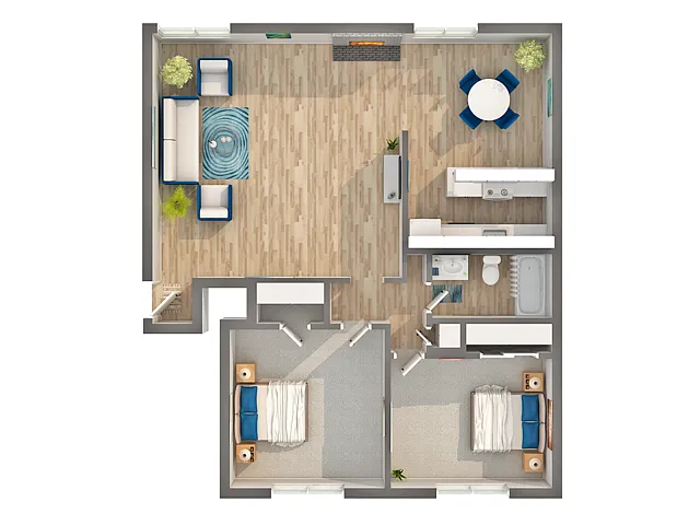 Floor plan Kelley Duplex with Attached Garage
