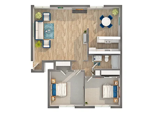 Floor plan Kelley Duplex with Attached Garage