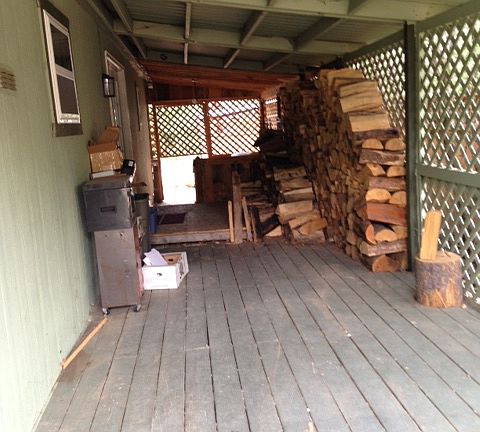 Covered back porch area