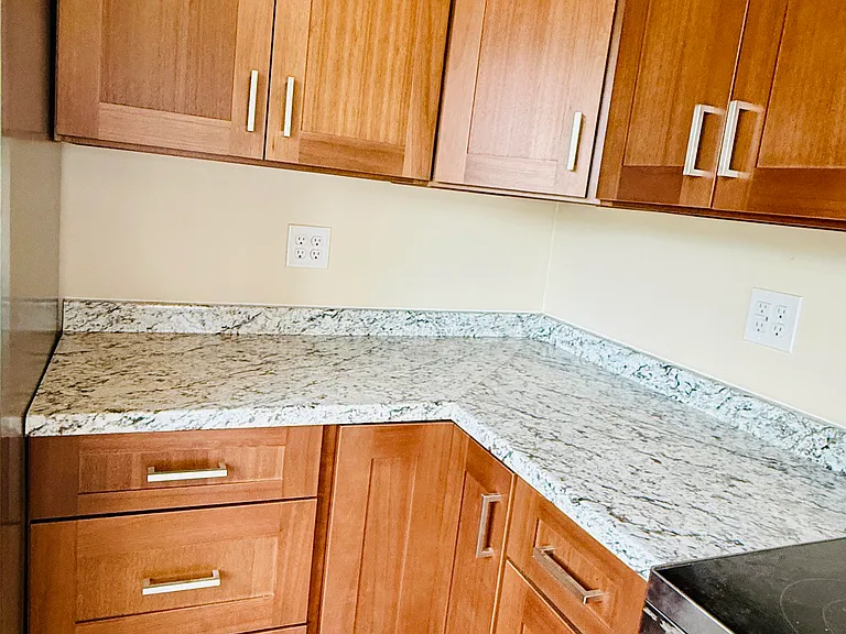 Solid wood walnut finish cabinetry