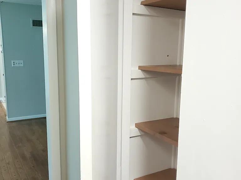 Hall storage shelves