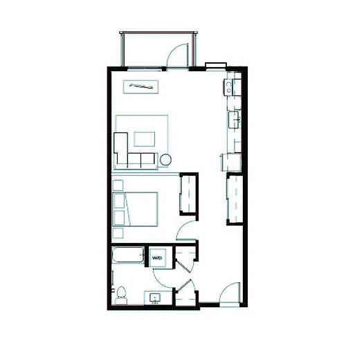 Floor plan One Bed 22