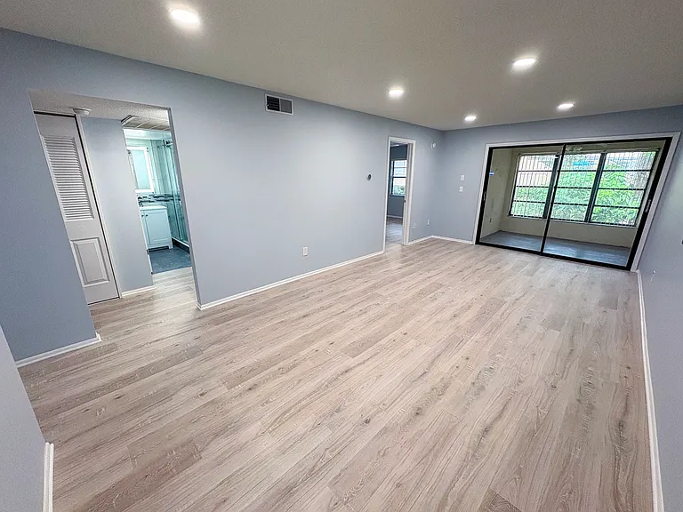 Inside entryway. Kitchen to right. Second bedroom, bathroom and laundry to the left.
