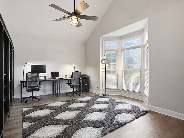 Dedicated workspace designed for productivity during extended stays