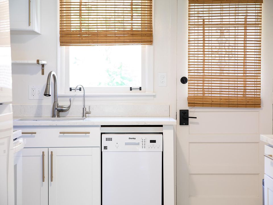 KITCHEN Sink, Filtered Water Dispenser, Compact Dishwasher, and Back Door