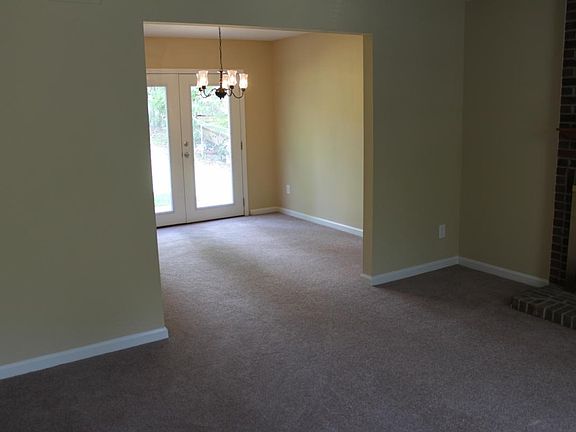 view from living room into dining room