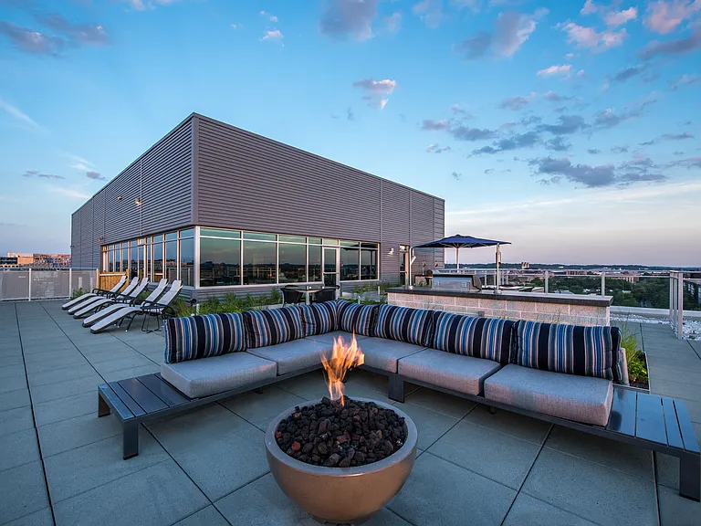 Rooftop deck with fire pit and grills