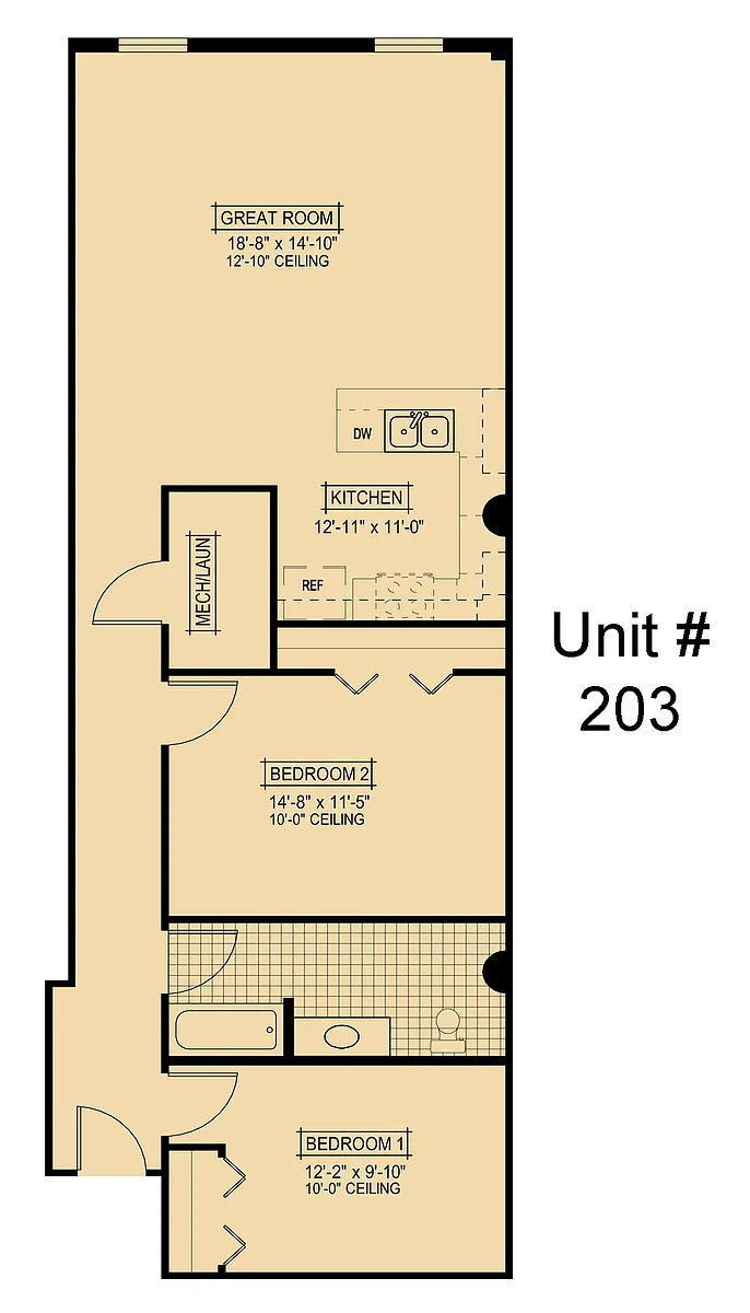 Floor plan Tapp`s: 2 Bedroom
