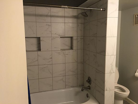 Newly tiled bathroom