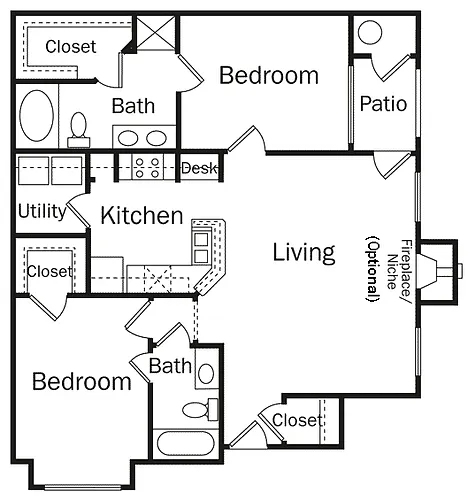 Floor plan 2BD-LACOSTE