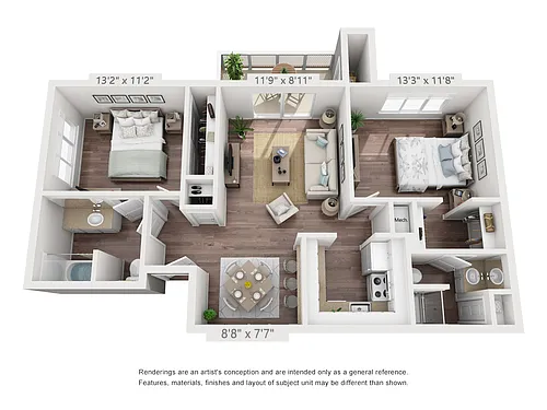 Floor plan 2X2 D