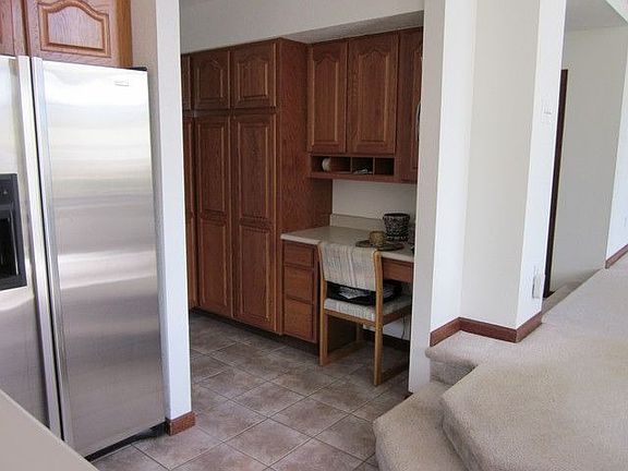 Work area and desk off kitchen