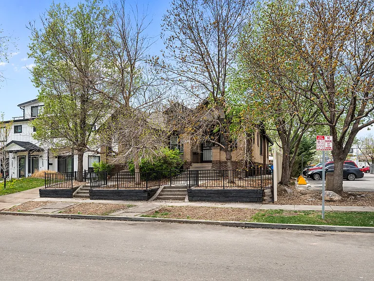 Exterior of the duplex. The unit is on the south side (left side of the pic).