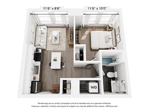 Floor plan 1 Bedroom 1 Bathroom | 522