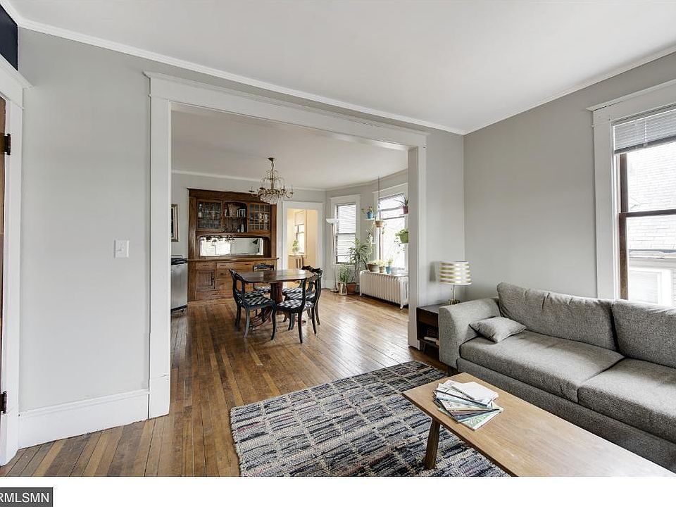Living room and dining room