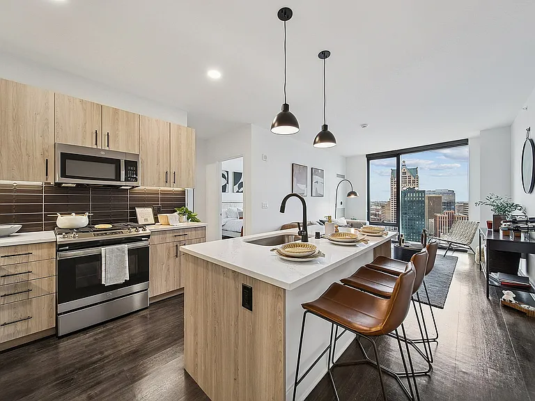 333 Water Kitchen and Living Room