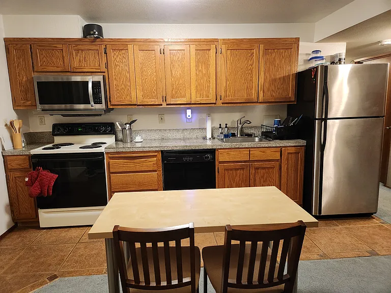 Kitchen, dishwasher, microwave, stove, garbage disposal